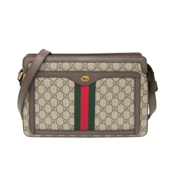 GUCCI Authentic Brown Leather Shoulder Bag - Picture 1 of 15